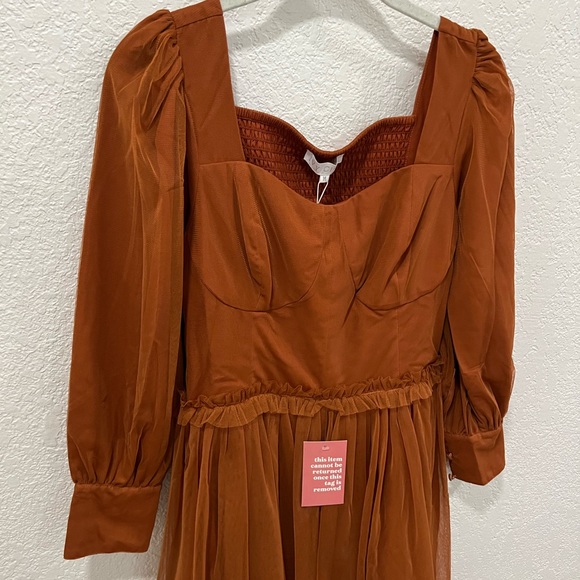 Ivy City Co. Rust Florence Medium Midi Dress - Picture 4 of 12